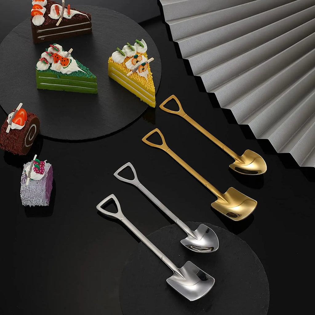 Retro Square Stainless Dessert Spoon