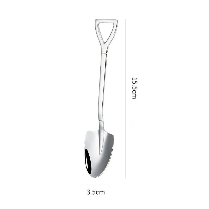 Retro Square Stainless Dessert Spoon