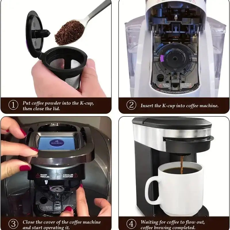 10/6/4pcs Reusable Signle Serve Cups Refillable Coffee Filters