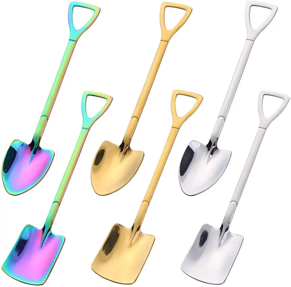 Retro Square Stainless Dessert Spoon