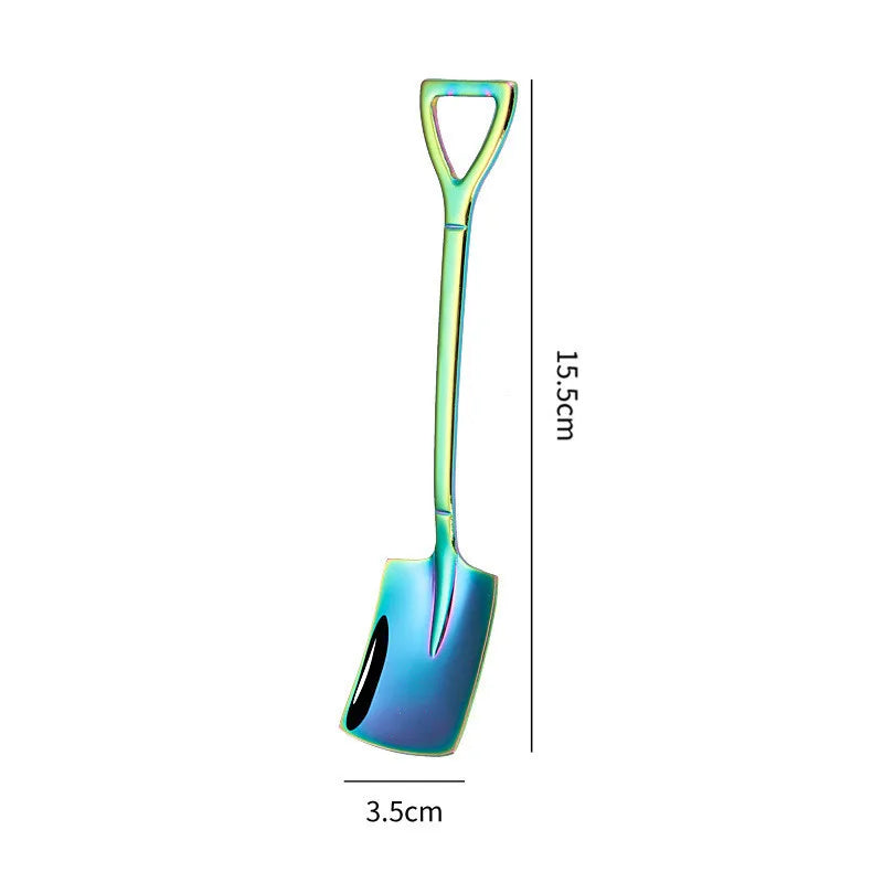 Retro Square Stainless Dessert Spoon