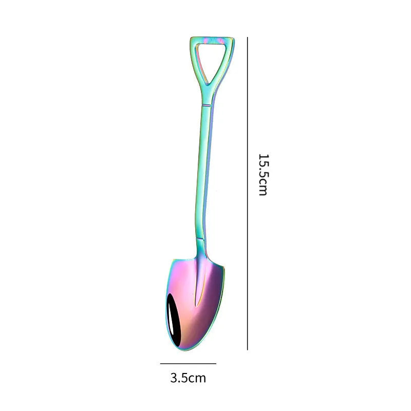Retro Square Stainless Dessert Spoon